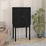 VidaXL Hoge Kast Grenenhout Zwart - 61% Korting!