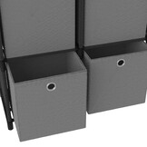 Moderne Kast met 4 Vakken en Boxen (Zwart/Grijs) - 56% Korting