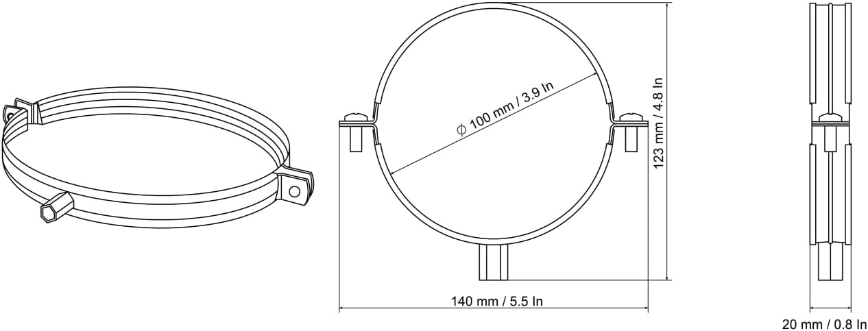 Verzinkte Buisklem 100mm - 45% Korting