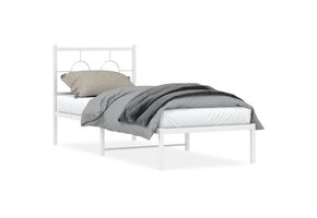 vidaXL Bedframe Metaal Wit - 75x190 cm - 76% Korting!