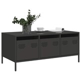 Industriële Salontafel Staal Zwart - 61% Korting