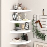 VidaXL Zwevende Hoekschappen MDF Wit - 75% Korting