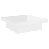 vidaXL Salontafel Hoogglans Wit 90x90x28 cm - 72% Korting!