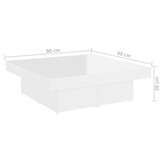 vidaXL Salontafel Hoogglans Wit 90x90x28 cm - 72% Korting!