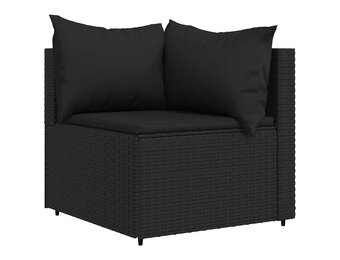 vidaXL Tuinhoekbank Poly Rattan Zwart - 42% Korting!