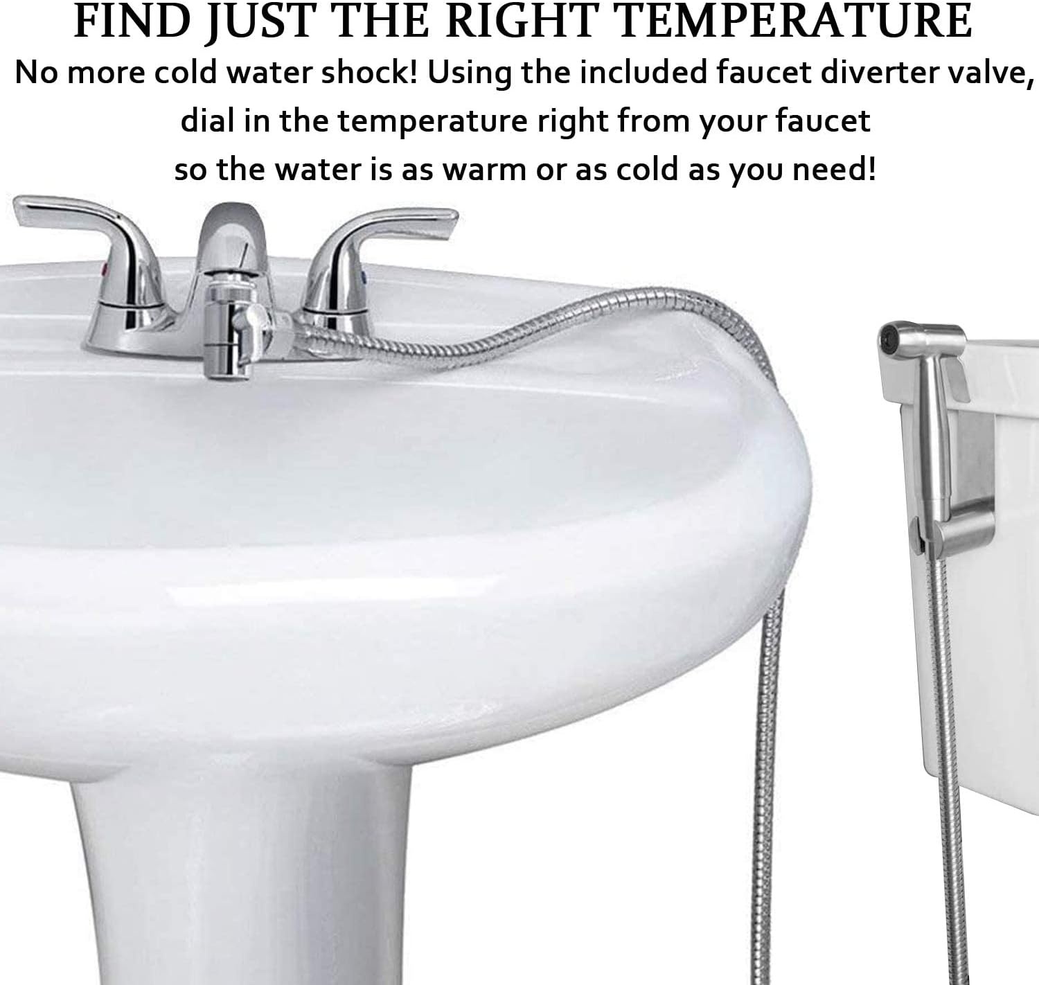 Handdouche Bidet Set RVS met 3-weg Kraan - 50% Korting!