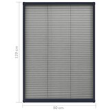 Plissé raamhor 80x120 cm Antraciet - Insectenwering