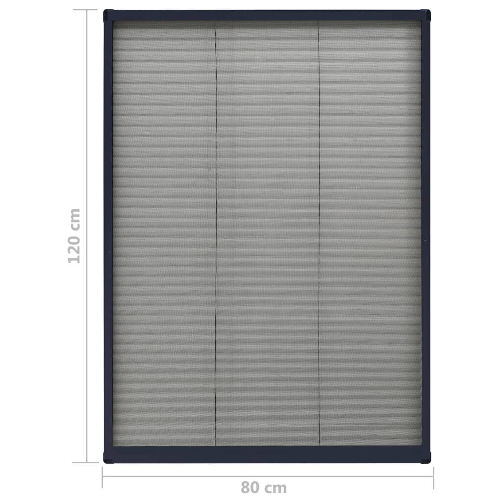 Plissé raamhor 80x120 cm Antraciet - Insectenwering