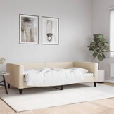 VidaXL Slaapbank Crèmekleurig - 100x200 cm - 61% Korting