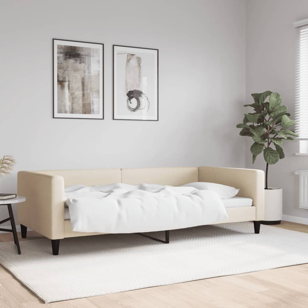 VidaXL Slaapbank Crèmekleurig - 100x200 cm - 61% Korting