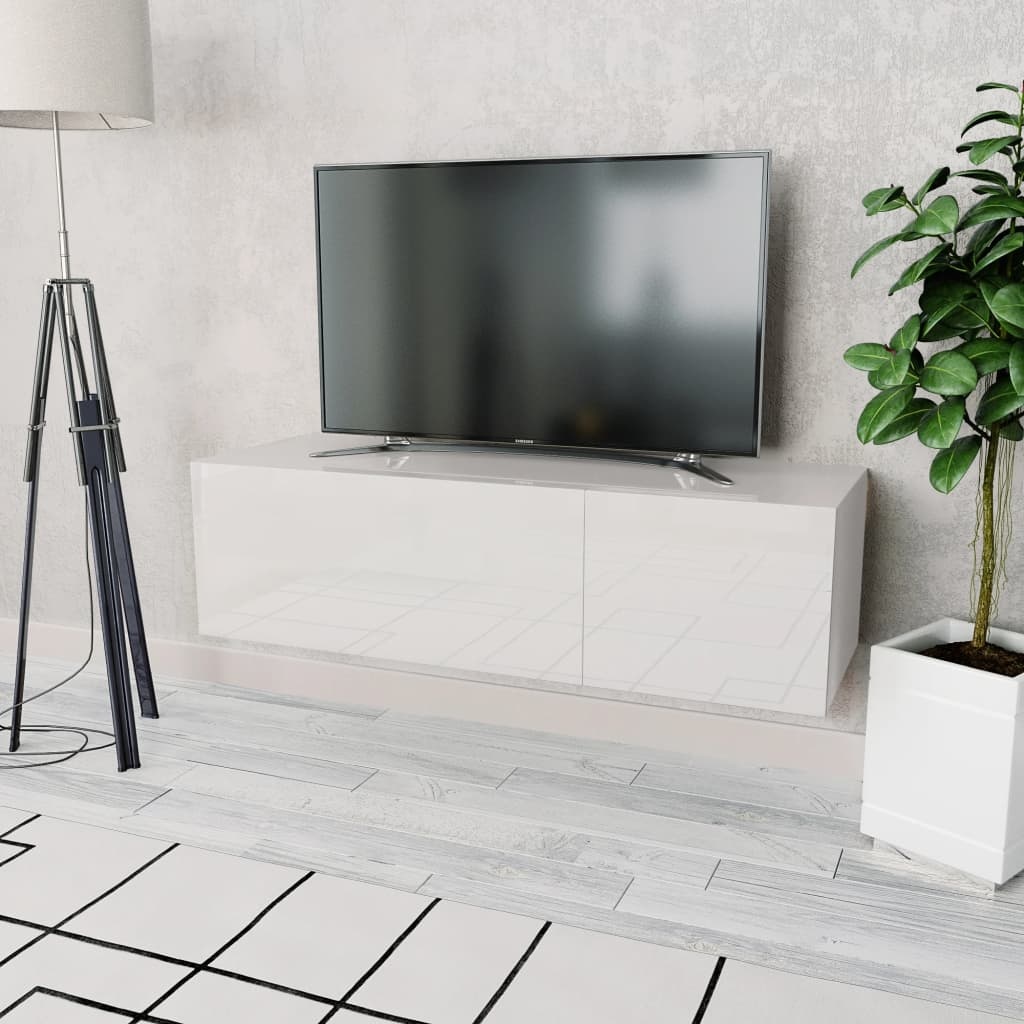 Hoogglans Witte TV-kast | 120x40x34 cm | 58% Korting