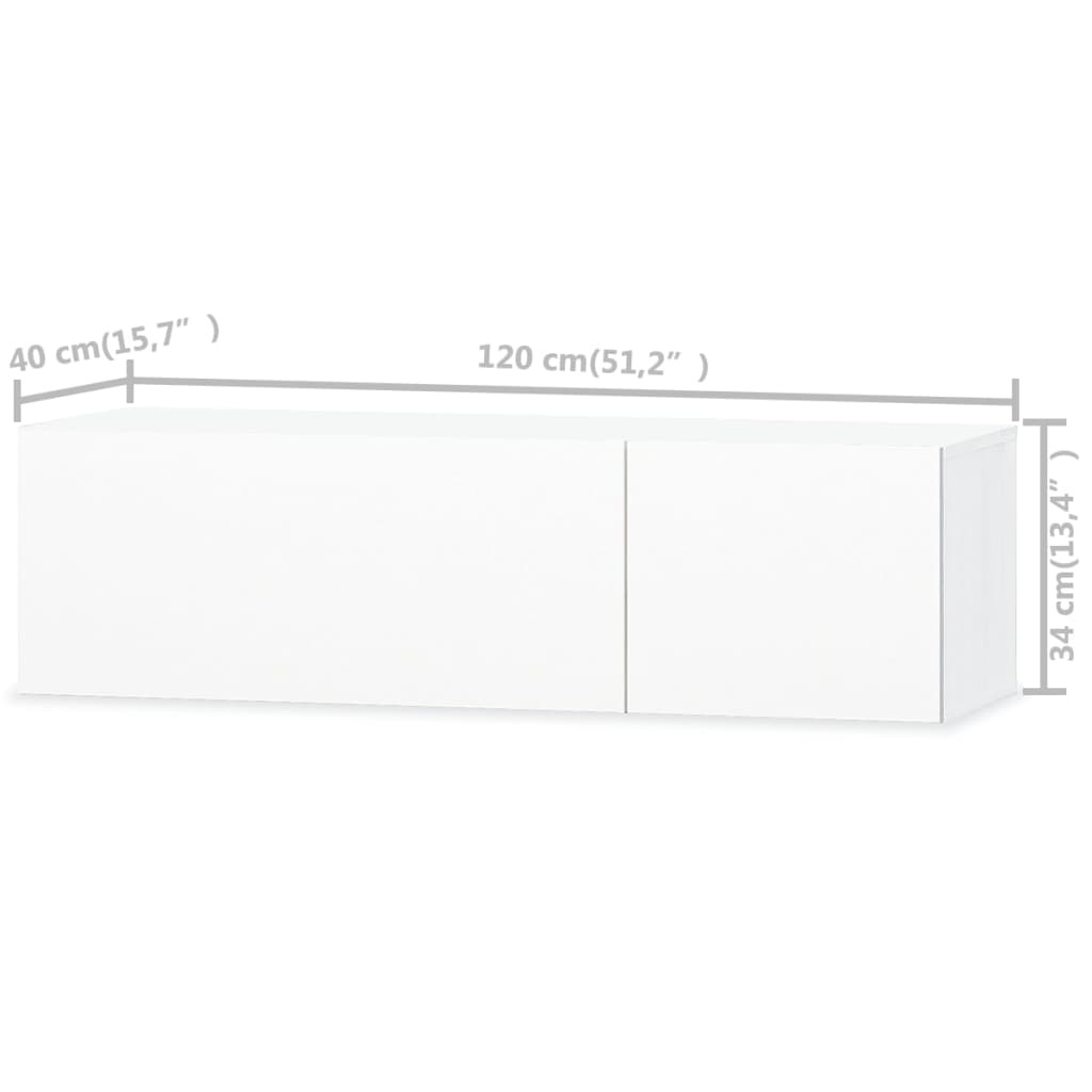 Hoogglans Witte TV-kast | 120x40x34 cm | 58% Korting