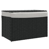 Wasmand met Deksel, Poly Rattan Zwart - 59% Korting!