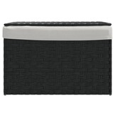 Wasmand met Deksel, Poly Rattan Zwart - 59% Korting!
