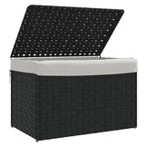 Wasmand met Deksel, Poly Rattan Zwart - 59% Korting!