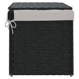 Wasmand met Deksel, Poly Rattan Zwart - 59% Korting!