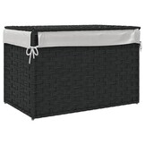 Wasmand met Deksel, Poly Rattan Zwart - 59% Korting!