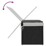 Wasmand met Deksel, Poly Rattan Zwart - 59% Korting!