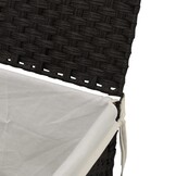 Wasmand met Deksel, Poly Rattan Zwart - 59% Korting!