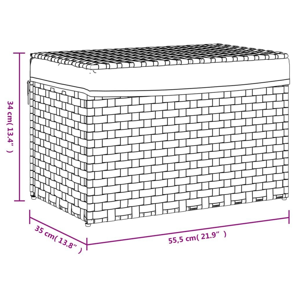 Wasmand met Deksel, Poly Rattan Zwart - 59% Korting!