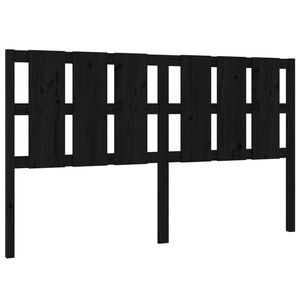Hoofdbord Grenenhout Zwart 185,5x4x100 cm - 80% Korting!