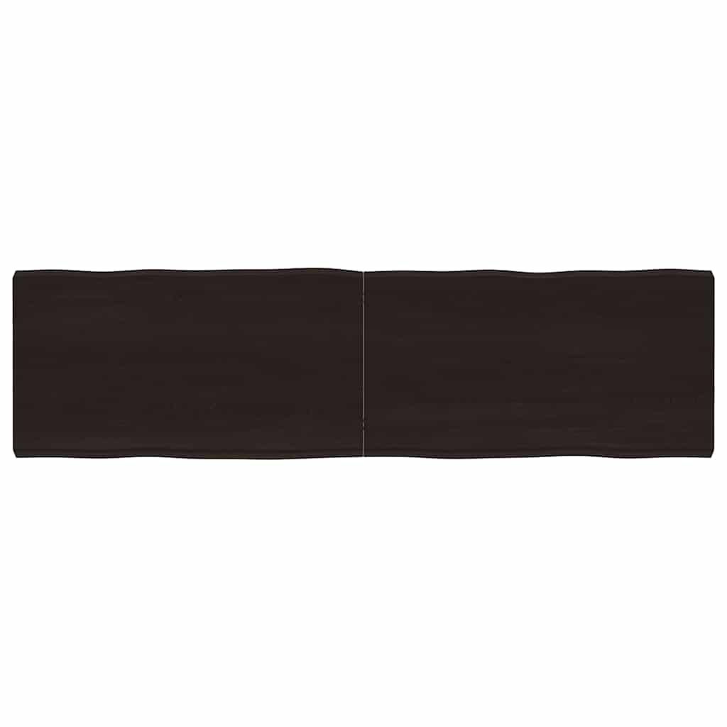 VidaXL Tafelblad Eikenhout Natuurlijke Rand 180x50cm Donkerbruin - 56% Korting!