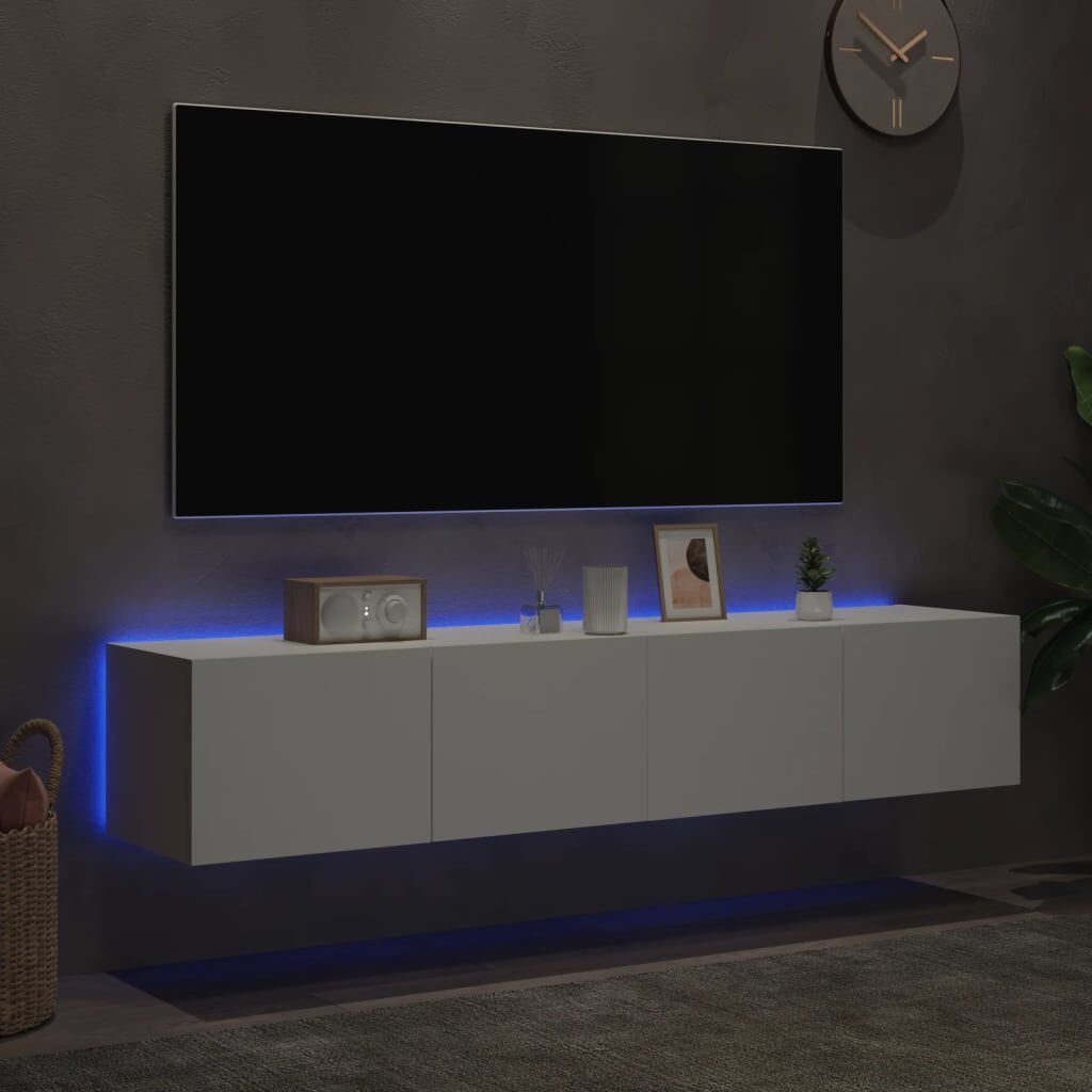2x VidaXL TV-wandmeubel met LED 80x35x31cm Wit - 53% Korting!