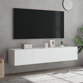 2x VidaXL TV-wandmeubel met LED 80x35x31cm Wit - 53% Korting!