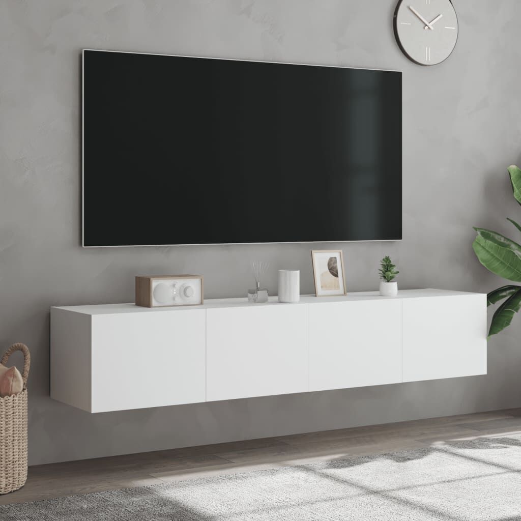 2x VidaXL TV-wandmeubel met LED 80x35x31cm Wit - 53% Korting!
