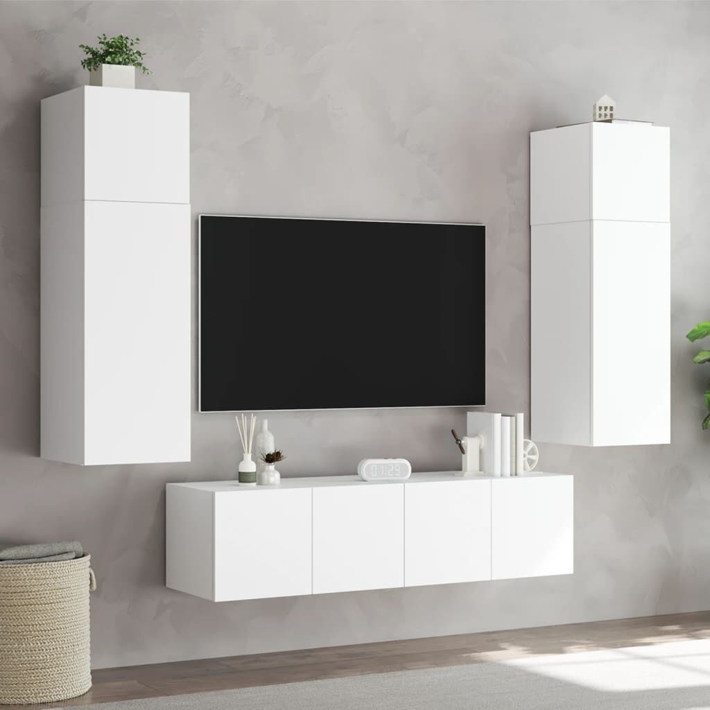 2x VidaXL TV-wandmeubel met LED 80x35x31cm Wit - 53% Korting!