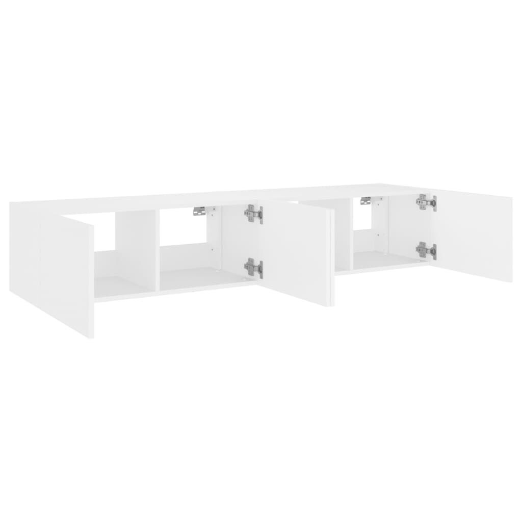 2x VidaXL TV-wandmeubel met LED 80x35x31cm Wit - 53% Korting!