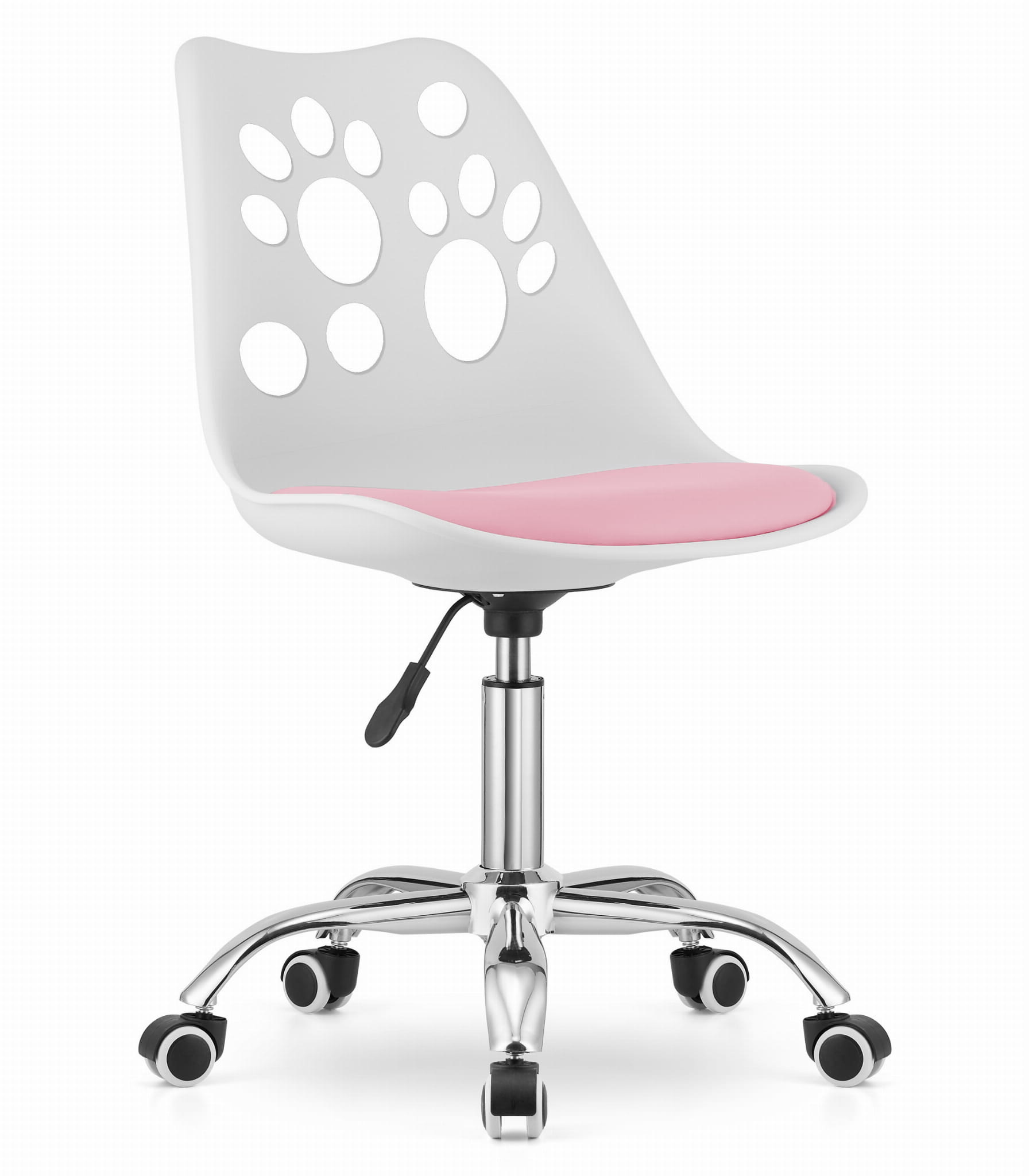 Ergonomische kinder bureaustoel, hoogte verstelbaar, wit/roze - 83% korting!