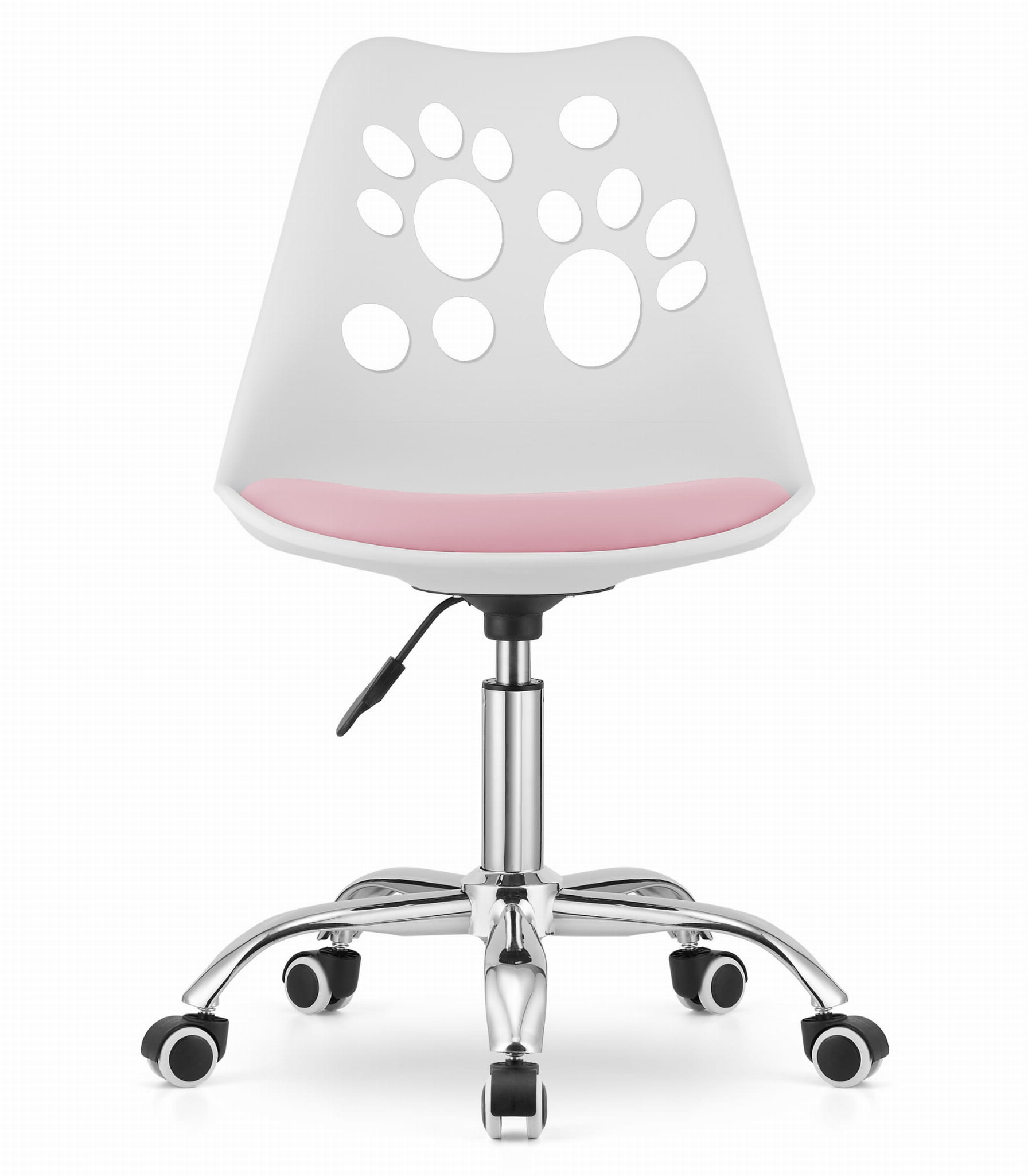 Ergonomische kinder bureaustoel, hoogte verstelbaar, wit/roze - 83% korting!