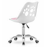 Ergonomische kinder bureaustoel, hoogte verstelbaar, wit/roze - 83% korting!