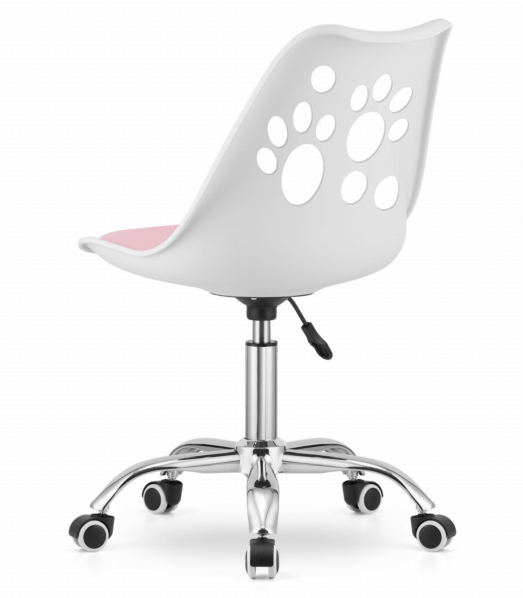 Ergonomische kinder bureaustoel, hoogte verstelbaar, wit/roze - 83% korting!
