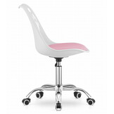 Ergonomische kinder bureaustoel, hoogte verstelbaar, wit/roze - 83% korting!