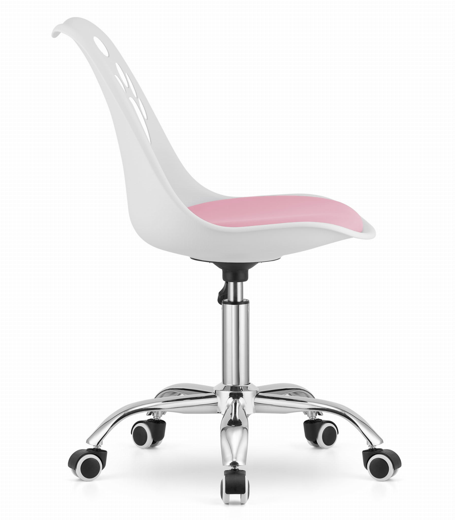 Ergonomische kinder bureaustoel, hoogte verstelbaar, wit/roze - 83% korting!