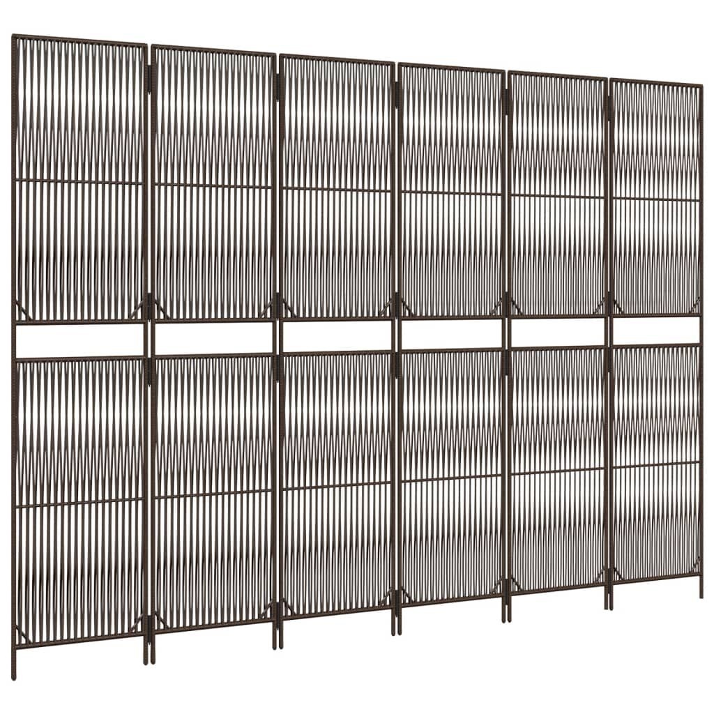vidaXL Kamerscherm 6 Panelen Poly Rattan Bruin - 66% Korting!