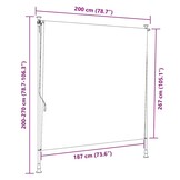 Rolgordijn voor Buiten (200x270 cm) - Geel/Wit - 71% Korting!