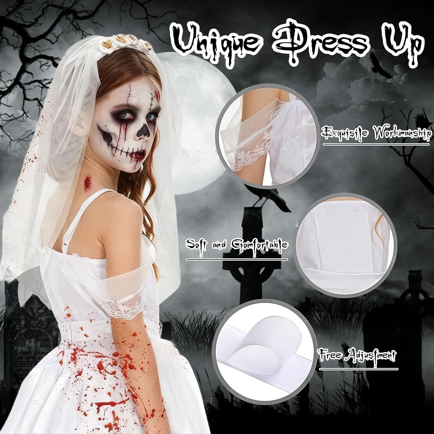 Zombie Bruidskostuum Meisjes - Horror Halloween & Carnaval (59% Korting)