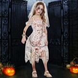 Zombie Bruidskostuum Meisjes - Horror Halloween & Carnaval (59% Korting)