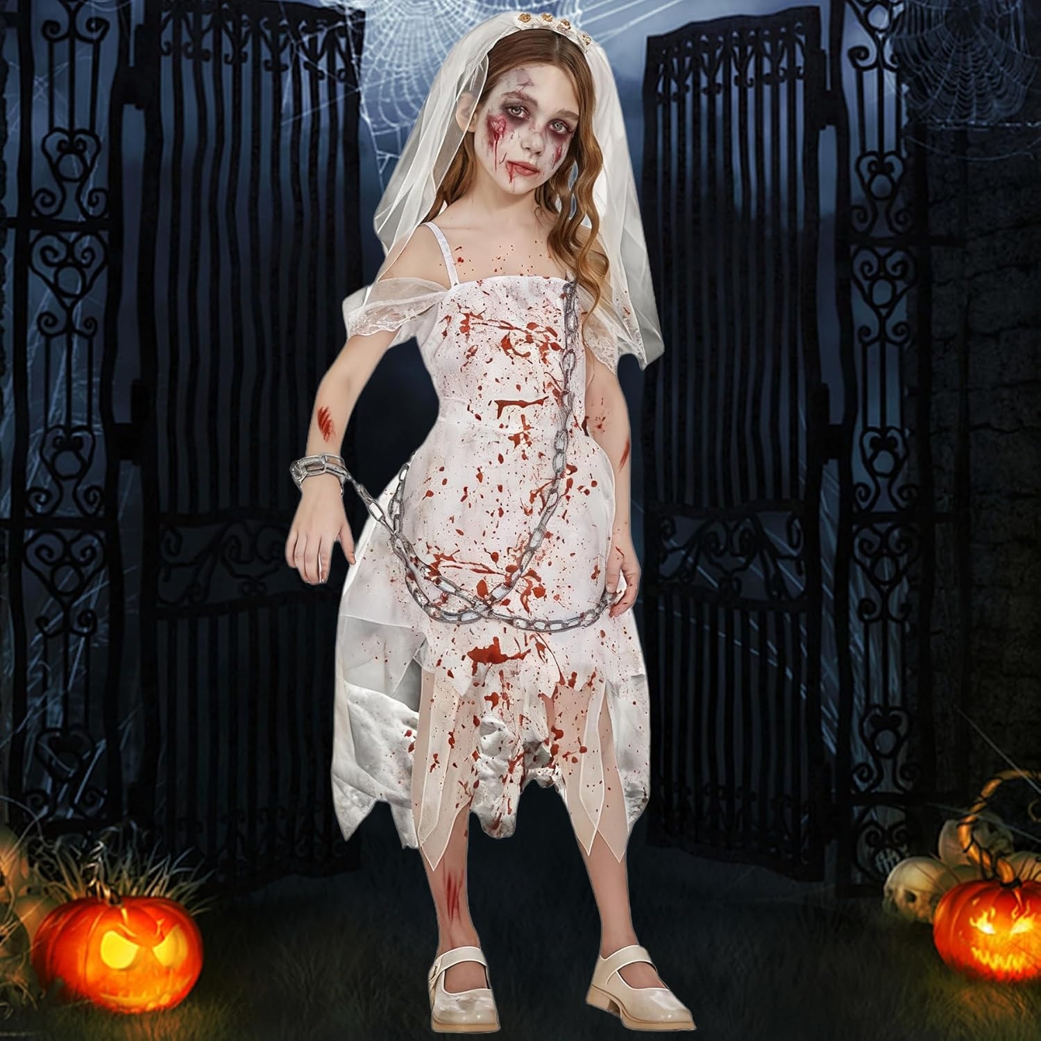 Zombie Bruidskostuum Meisjes - Horror Halloween & Carnaval (59% Korting)