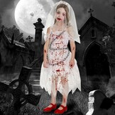 Zombie Bruidskostuum Meisjes - Horror Halloween & Carnaval (59% Korting)