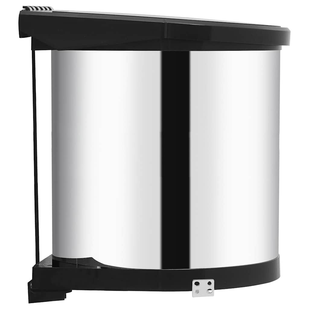 vidaXL Keukenvuilnisbak Inbouw 12L RVS - 59% Korting