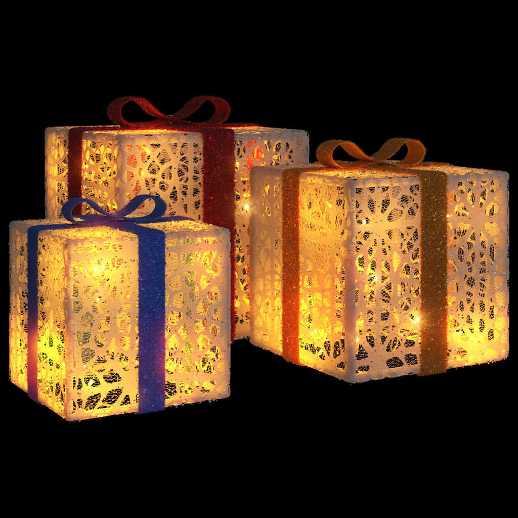 vidaXL Verlichte Kerstcadeaubox Set (3 stuks) - 59% Korting