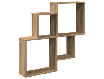vidaXL Wandschap bewerkt hout, 80x15x78,5 cm, Artisanaal Eiken - 57% Korting!