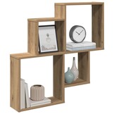 vidaXL Wandschap bewerkt hout, 80x15x78,5 cm, Artisanaal Eiken - 57% Korting!