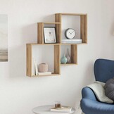 vidaXL Wandschap bewerkt hout, 80x15x78,5 cm, Artisanaal Eiken - 57% Korting!