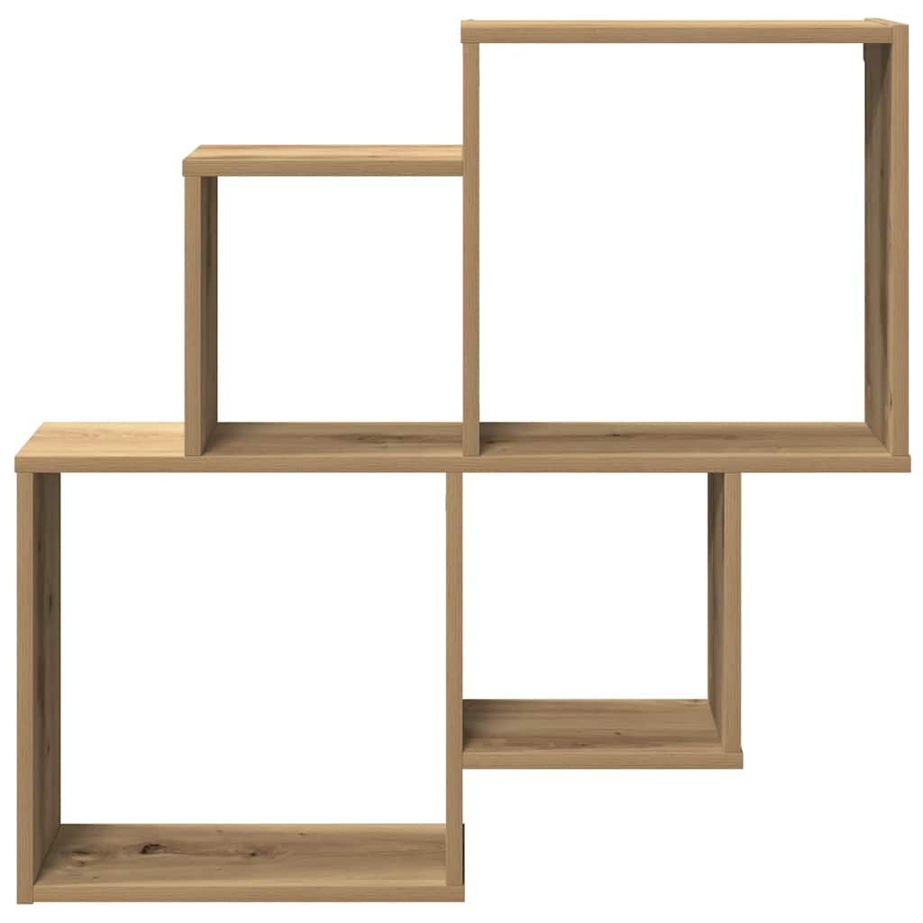 vidaXL Wandschap bewerkt hout, 80x15x78,5 cm, Artisanaal Eiken - 57% Korting!