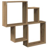 vidaXL Wandschap bewerkt hout, 80x15x78,5 cm, Artisanaal Eiken - 57% Korting!